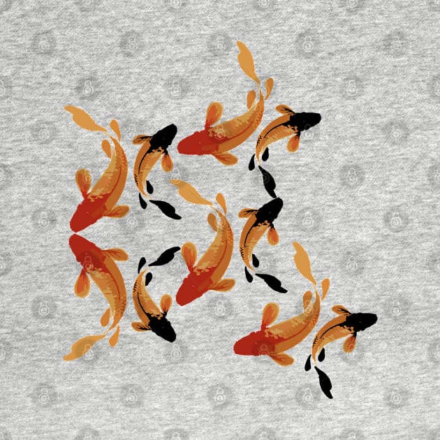 legendary japan koi fish logo, luck, prosperity, and good fortune by SARIVART